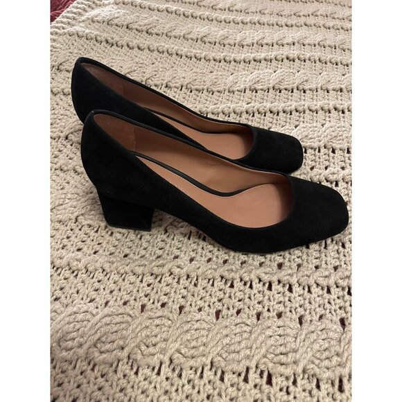 Gianni BINI Catallo pilgrim style block, heel suede Leather women’s pumps sz 9.5 - Picture 1 of 16